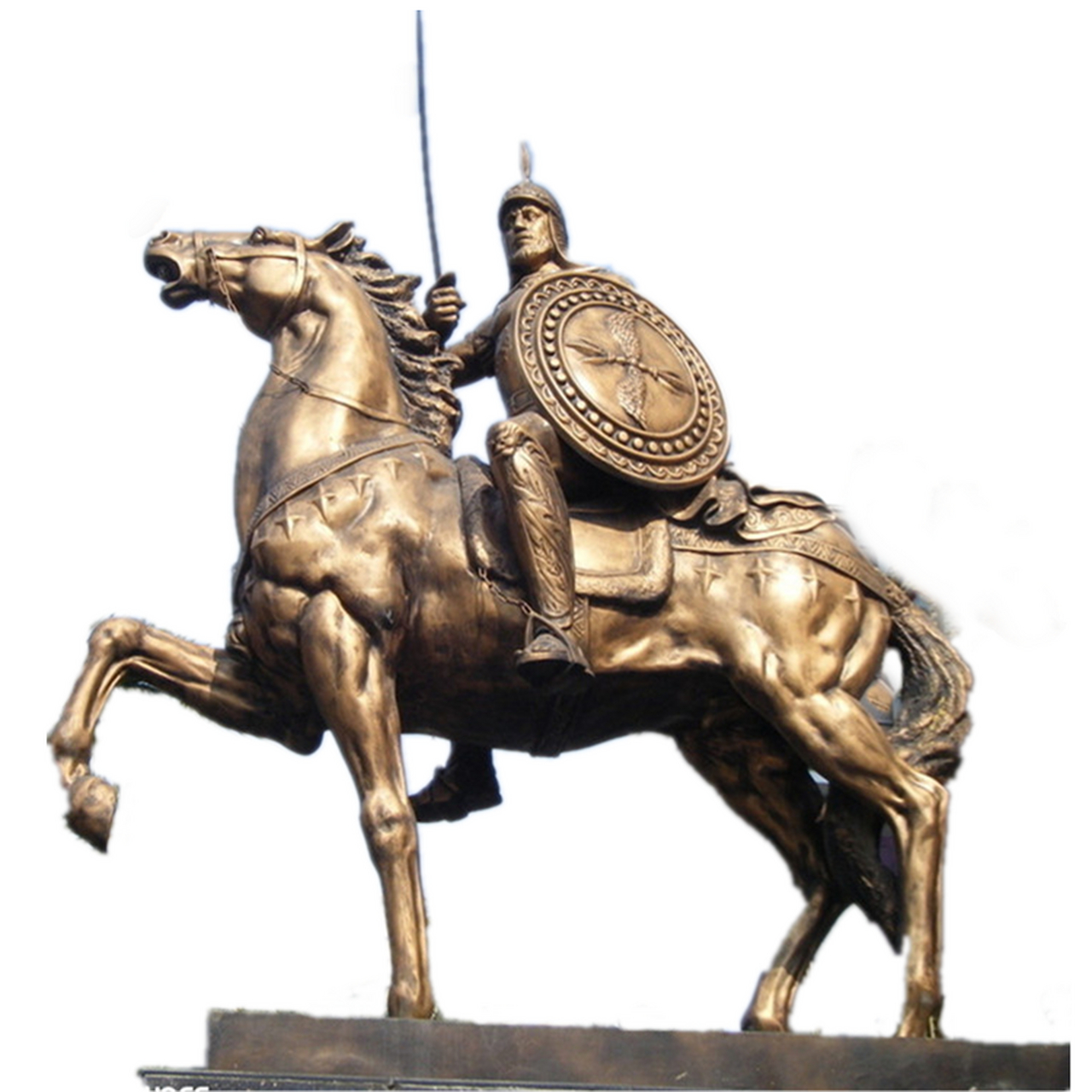 2米铜雕人骑马摆件 骑士马紫铜马雕塑  草坪铜马奔跑摆件制作 大铁马