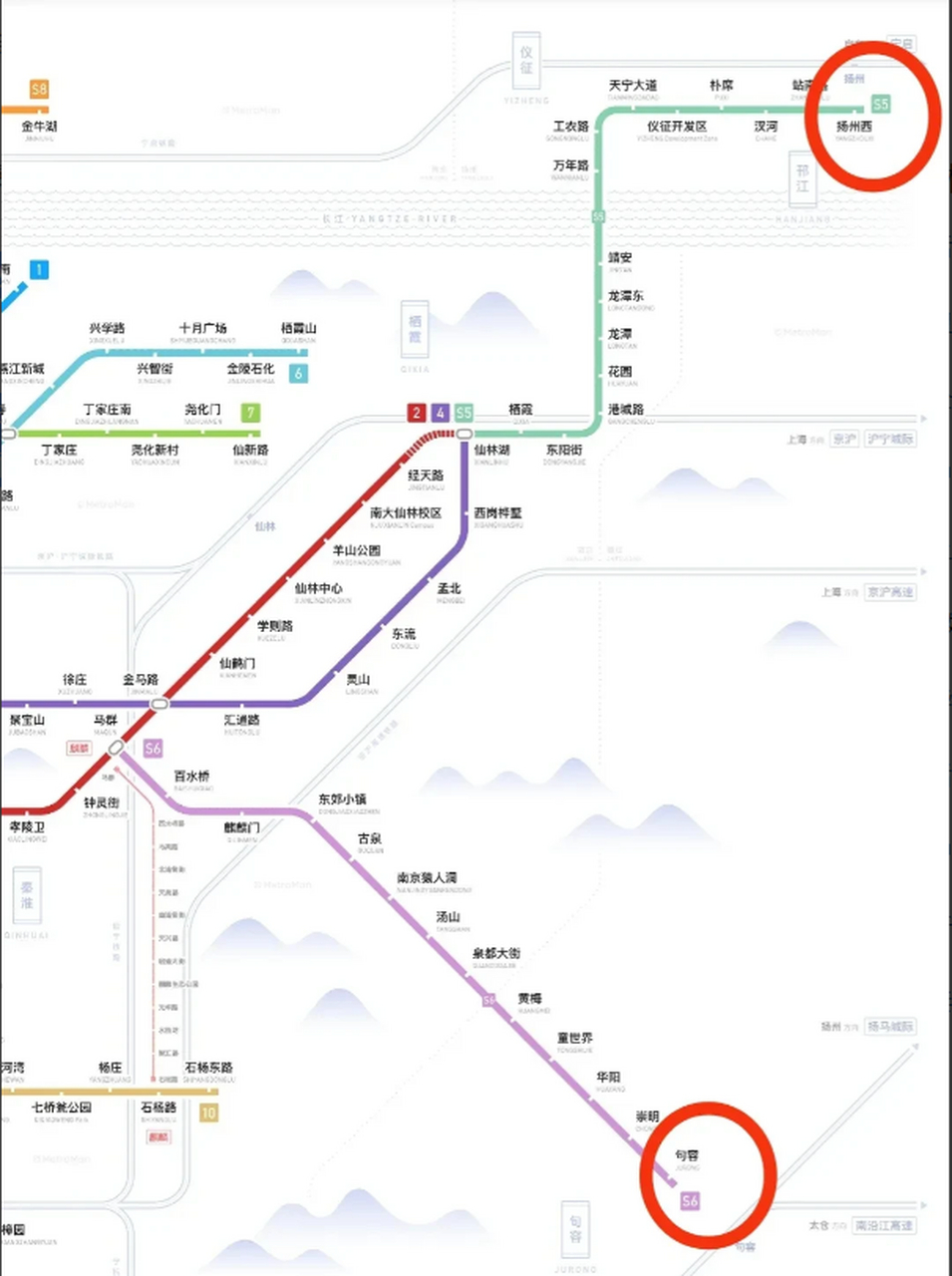几年之后南京地铁能通到仪征市,扬州市区,甚至能通到安徽省的滁州市区