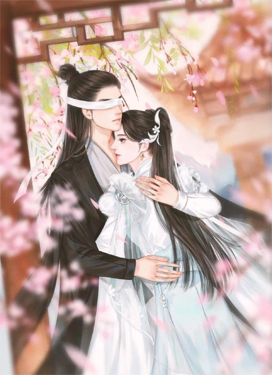 古风情侣插画壁纸