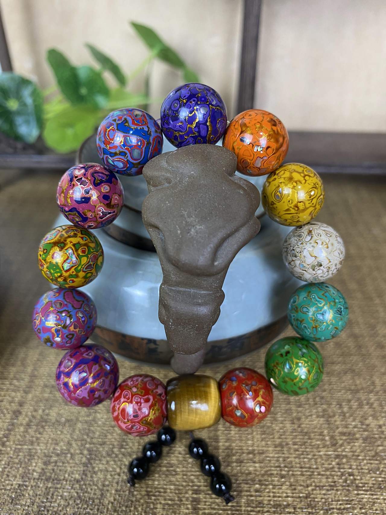 雍和宫天花板!十全十美大漆珠手串细节图 #手串# #雍和宫手串# #大漆