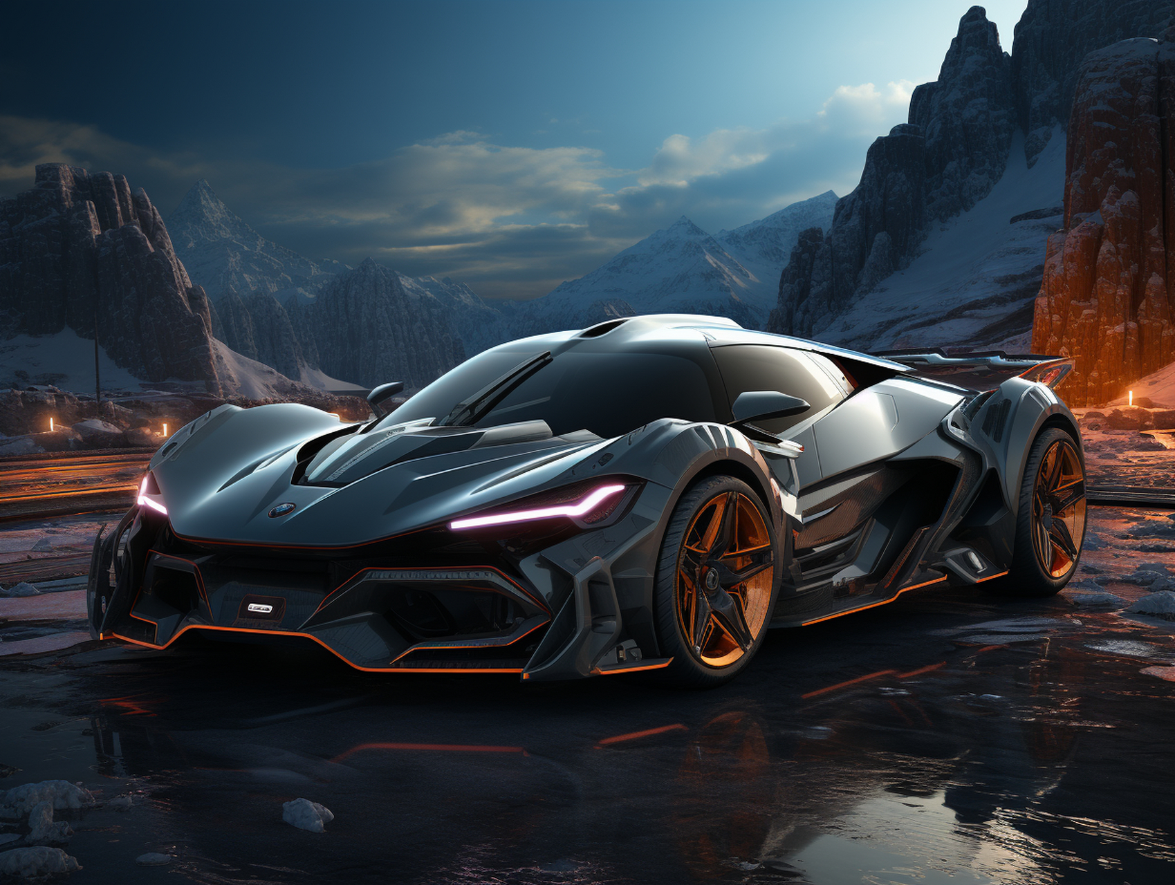 ai作图分享,好久没画车了 prompt:一款浅冰蓝色概念跑车,风格为 32k