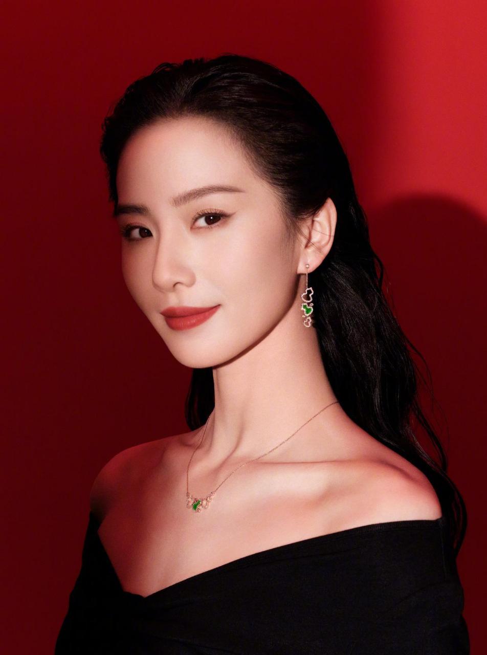 刘诗诗新年珠宝大片,侧颜,天鹅颈…光影映衬美人气韵.