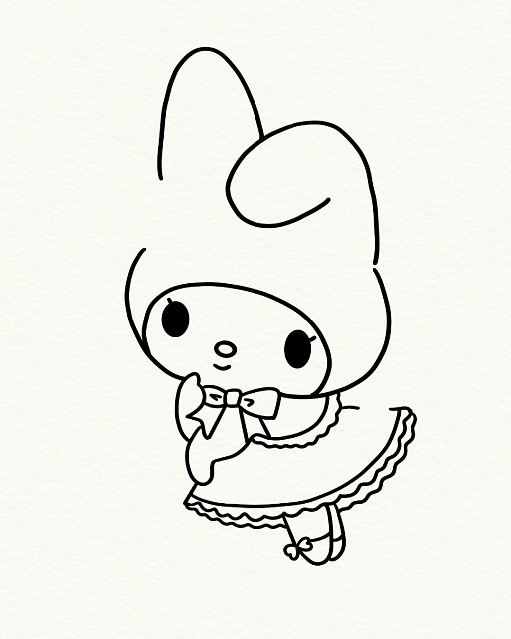 三丽鸥美乐蒂简笔画教程  三丽鸥美乐蒂简笔画教程!