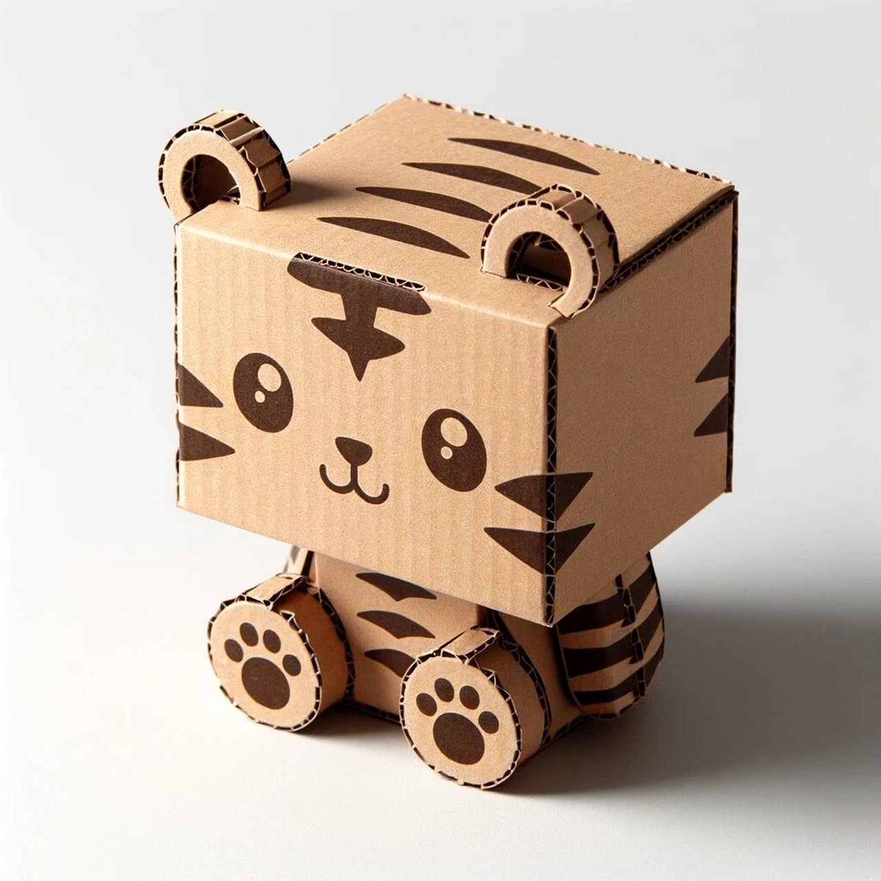 纸板萌宠|可爱瓦楞纸动物  图片仅供参考,没有教程