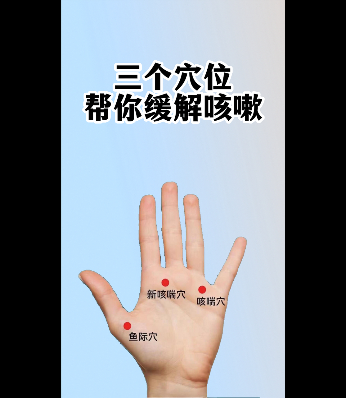 三个穴位 帮你缓解咳嗽#中医# #咳嗽#  #健康