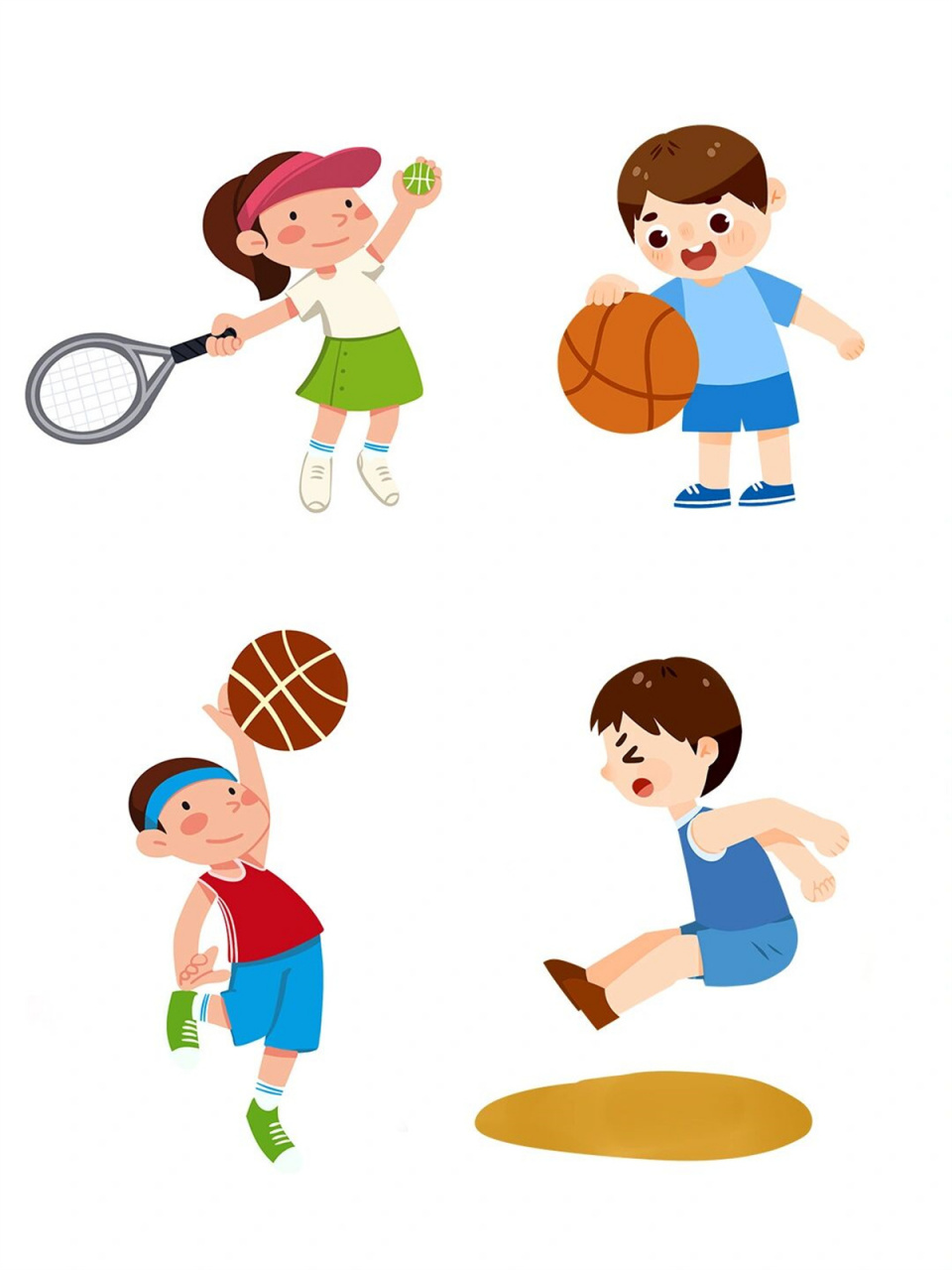 78今天的素材96 93运动的小学生png合集素材 93体育课元素