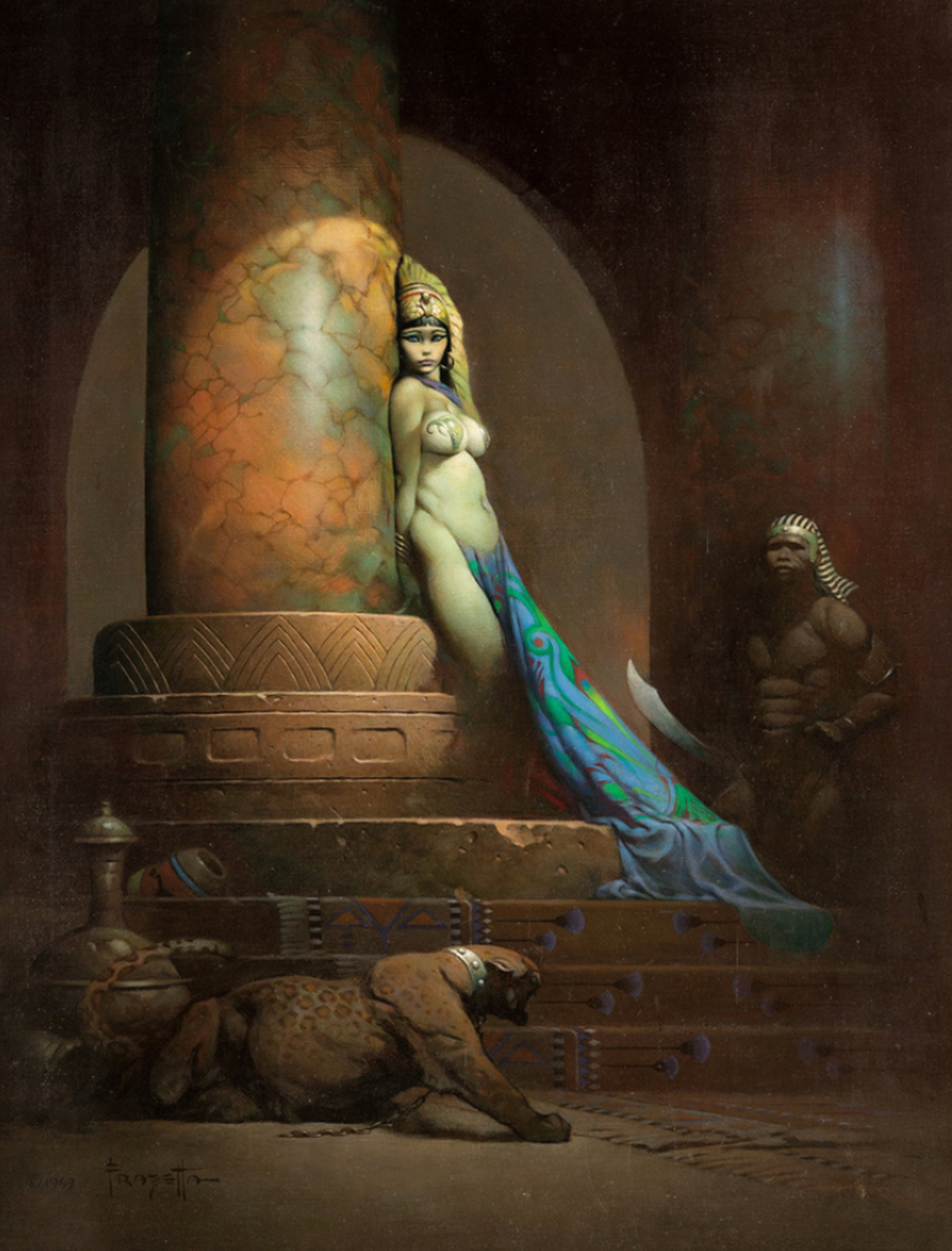 弗兰克·弗雷泽塔 (frank frazetta) 被认为是奇幻艺术的鼻祖.
