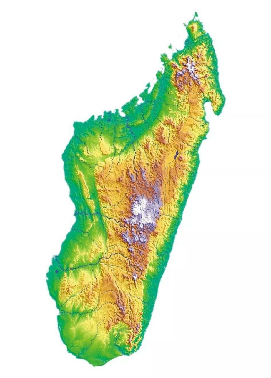 马达加斯加岛地形图.