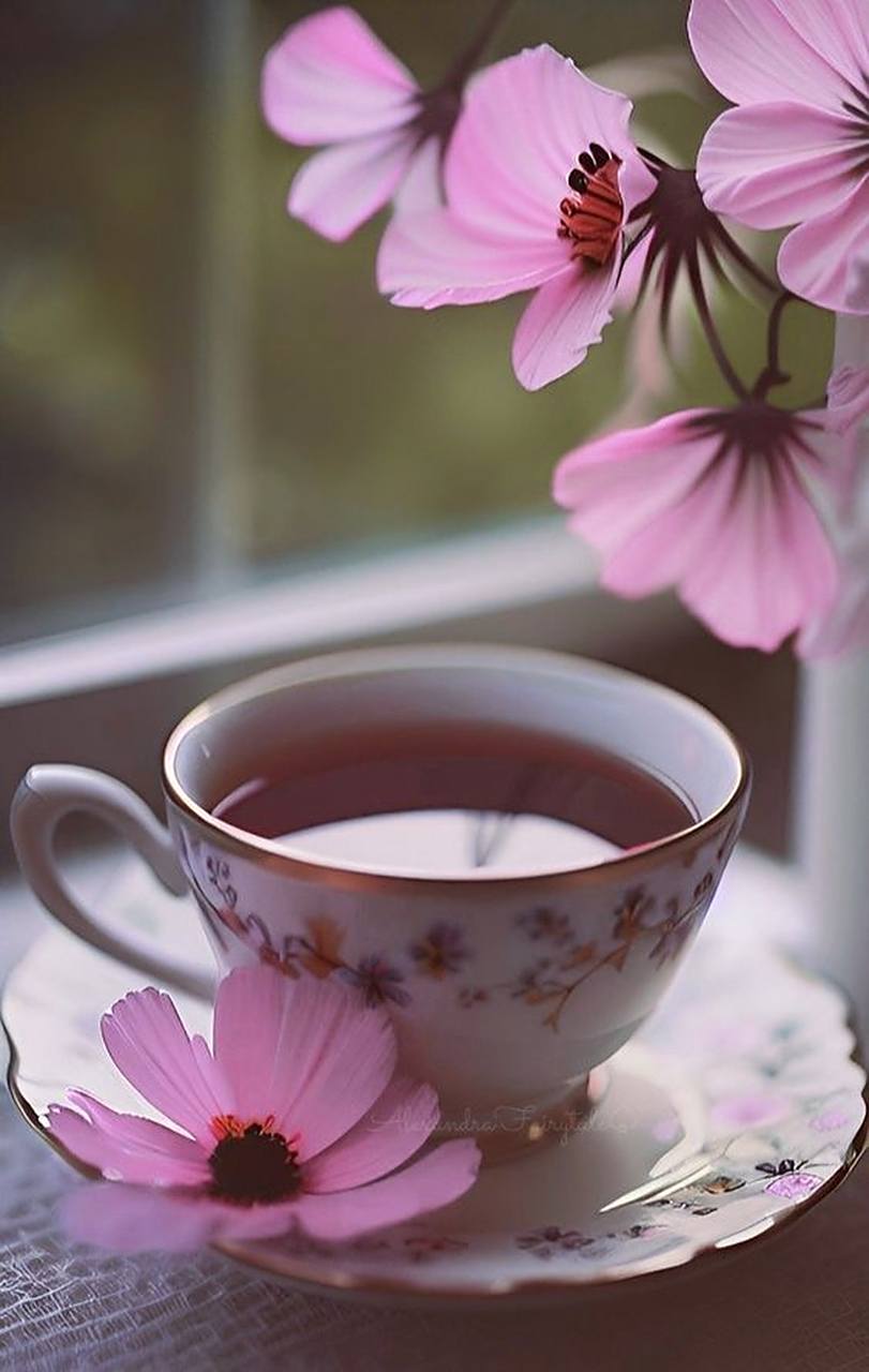 花朵与茶杯,高清美图分享