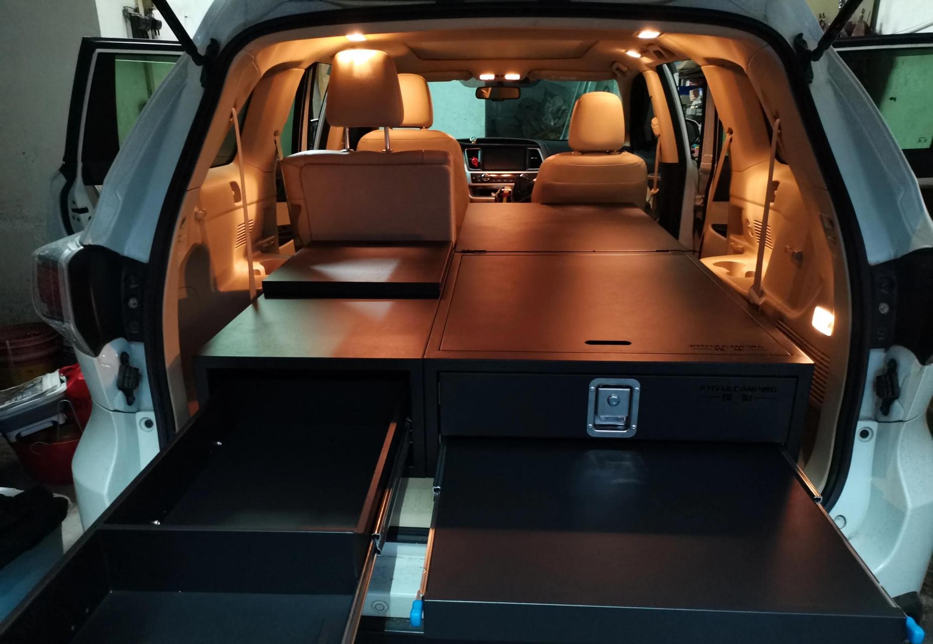 领动计划# 汉兰达无损加装床车露营旅行箱,无需任何工具,只需五分 