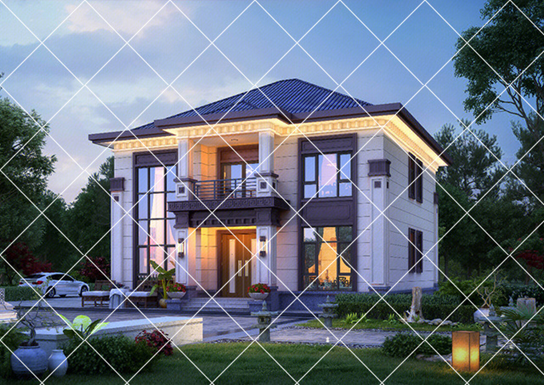 新中式二层农村别墅低调大气传统美永不过时 农村建房不再流行老款欧