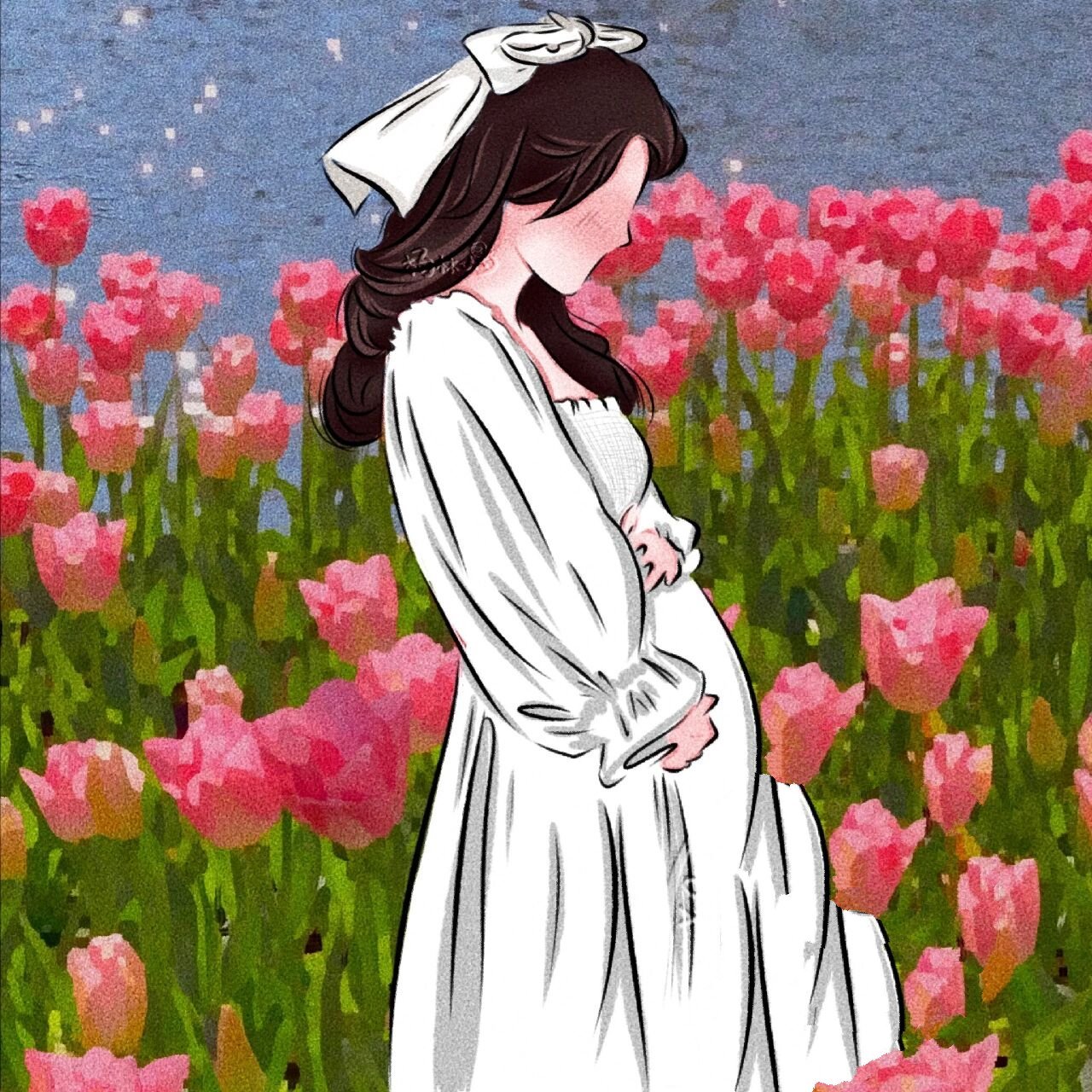 孕妈妈头像背景图|怀孕官宣 	"怀孕是人生魔法 会让少女变妈妈,让脆弱