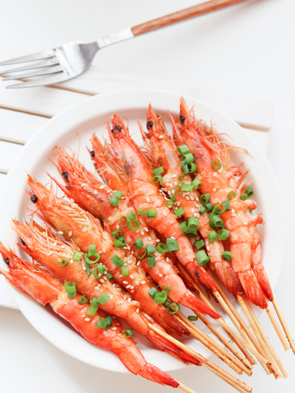 椒盐烤虾|酥香美味 经过简单的腌制,烘烤后的大虾[照相机],色泽金黄