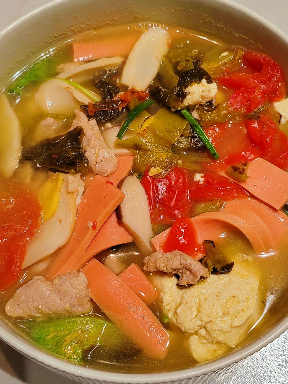 做法简单又美味的荤豆花,是满足的味道啦 路过菜市场买了一块豆花