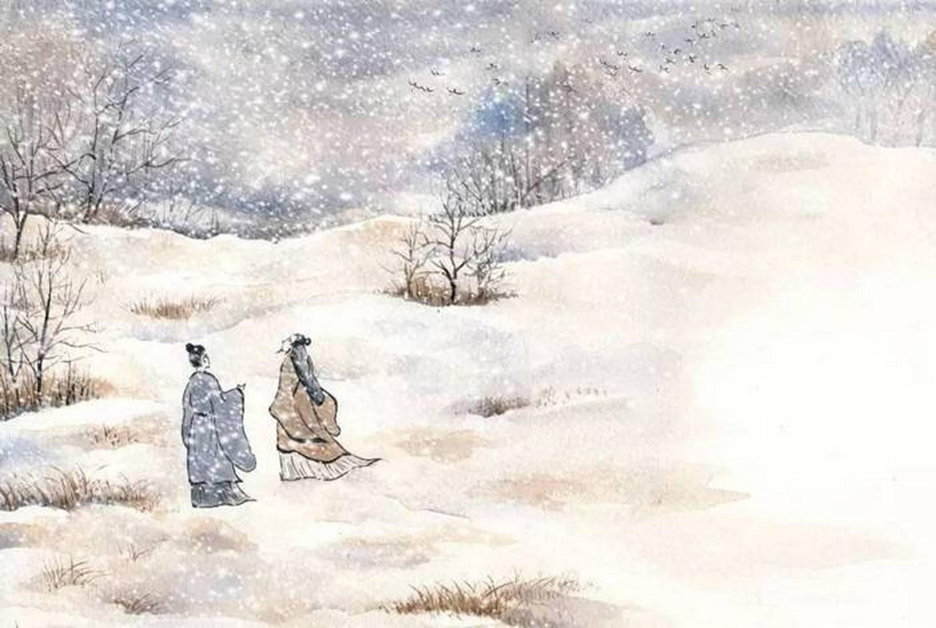 品画猜诗词(十九) 北风呼啸,到处都是灰蒙蒙的一片,云也似乎变成了