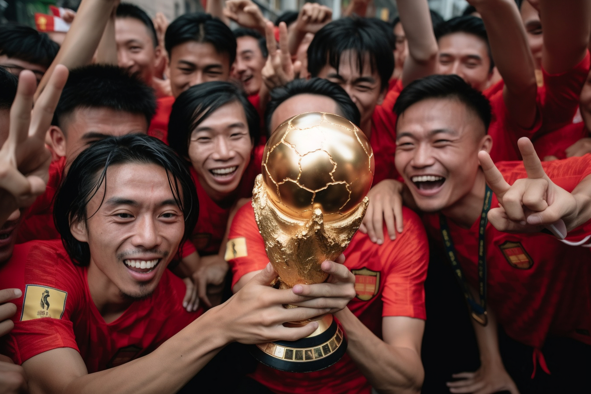ai 生成的图片:#中国男足# 勇夺世界杯冠军,快来点赞祝贺吧 98