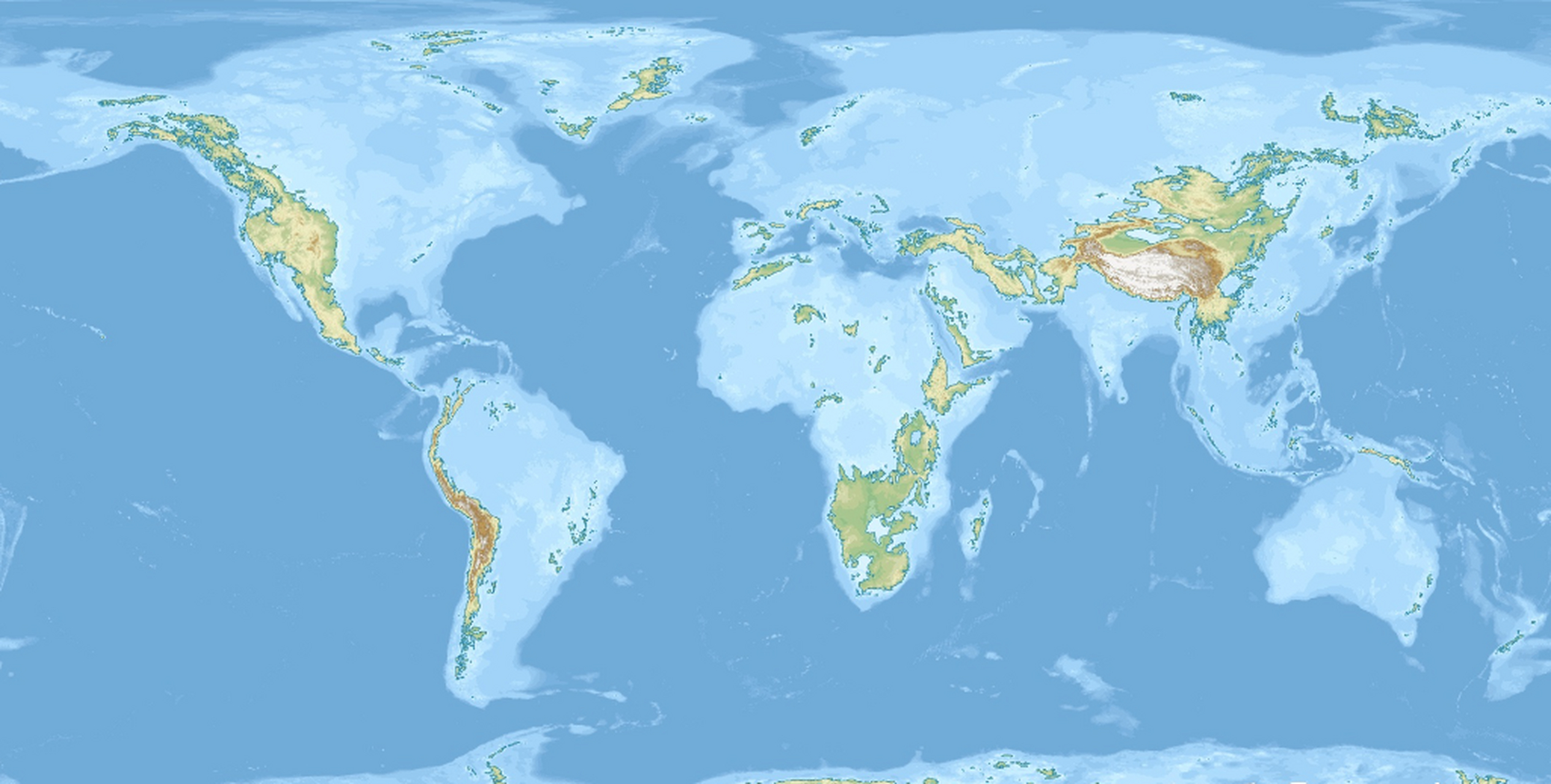 海平面上升100米后的世界,中国的疆域还足够大!