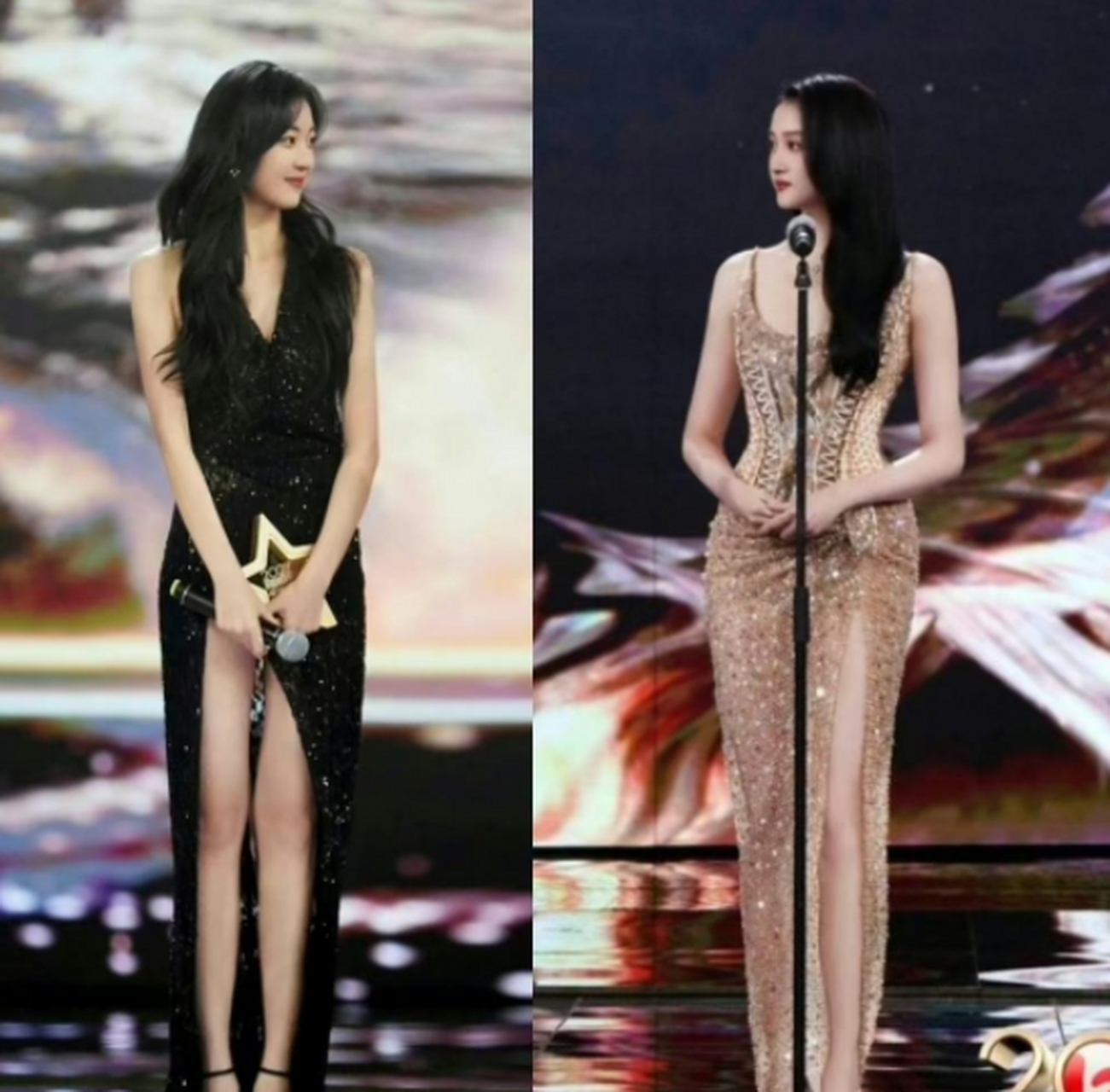 孙千和关晓彤的两双大长腿,一般人连p都不敢那么p啊!