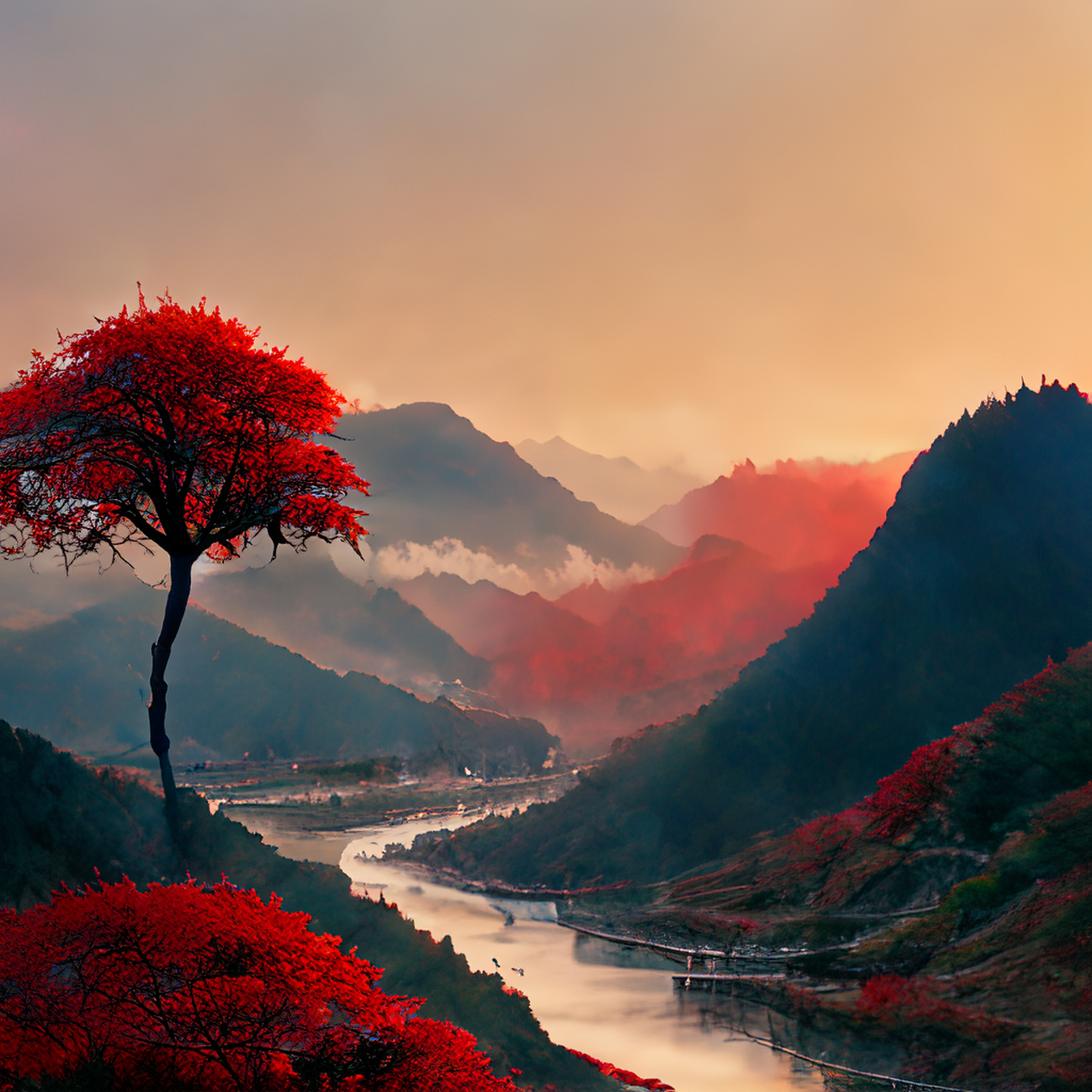 百度ai绘图黑科技#壁纸,微视图,古风绘画,中国风,描绘古诗词,古典美.