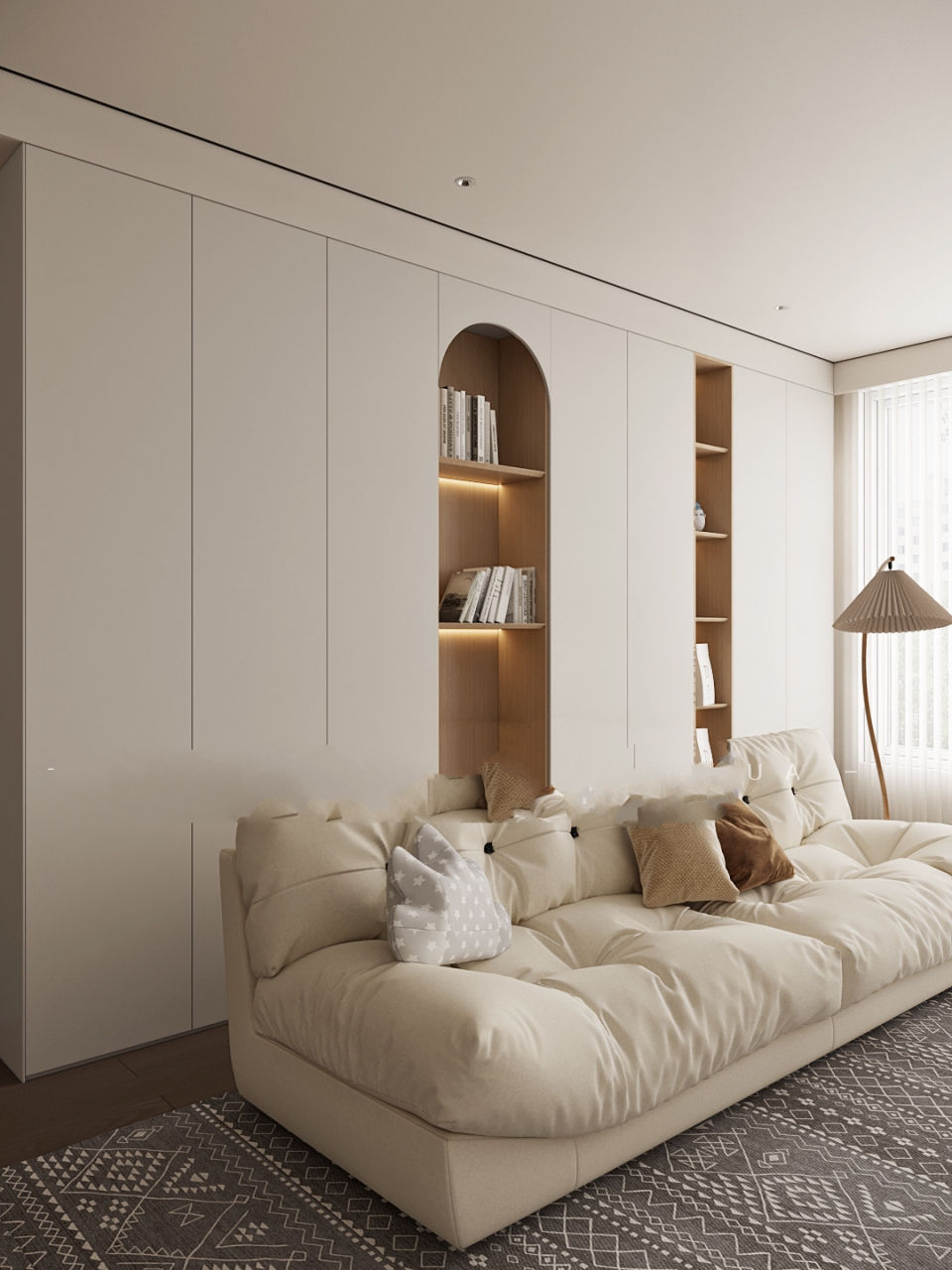 满墙书柜,收纳柜～客厅满墙书柜～全屋定制97	" 经常会有比较宽敞的