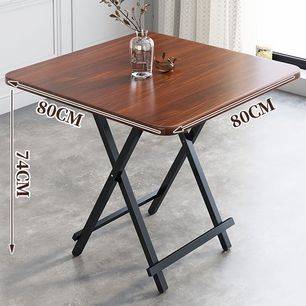 柏立达 折叠桌餐桌家用户外手提小户型吃饭桌方桌麻将桌 80*80*74cm