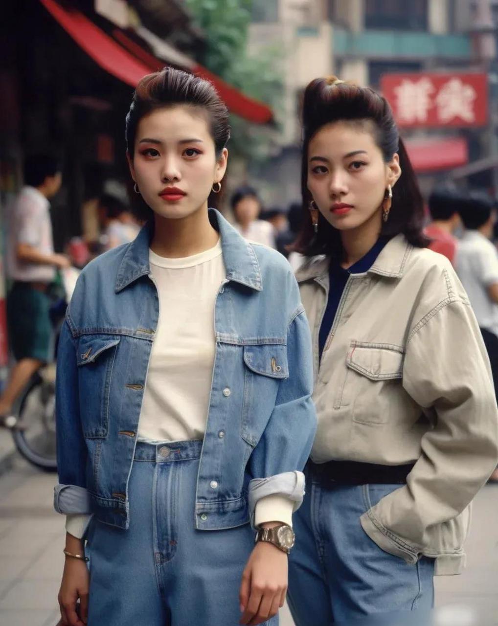 九十年代潮流打扮照片图片