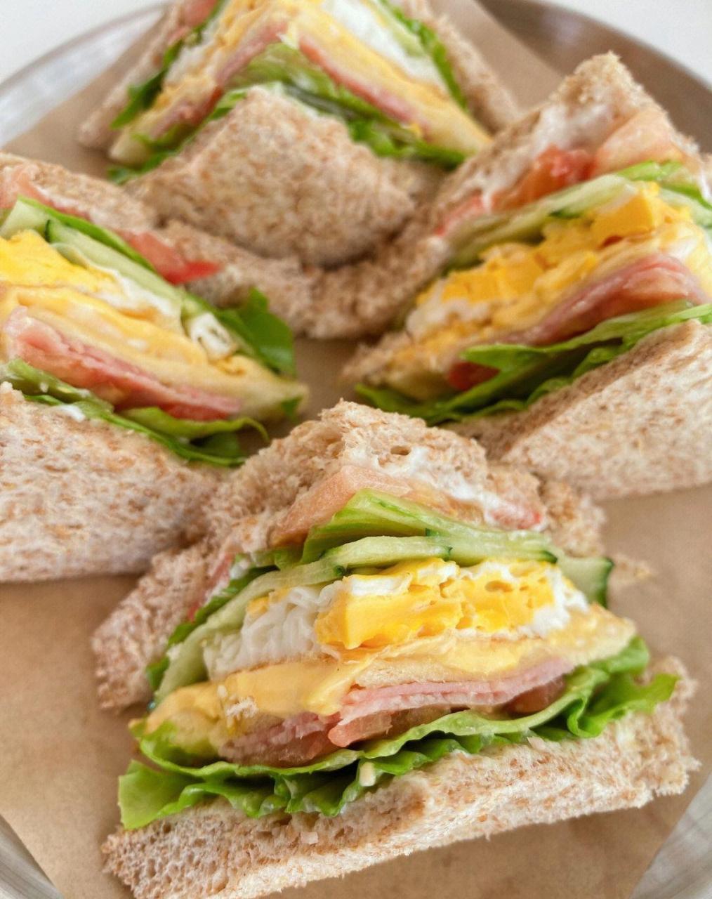 减脂餐全麦芝士火腿三明治简单快手零失败减脂期也可以随便吃的全麦