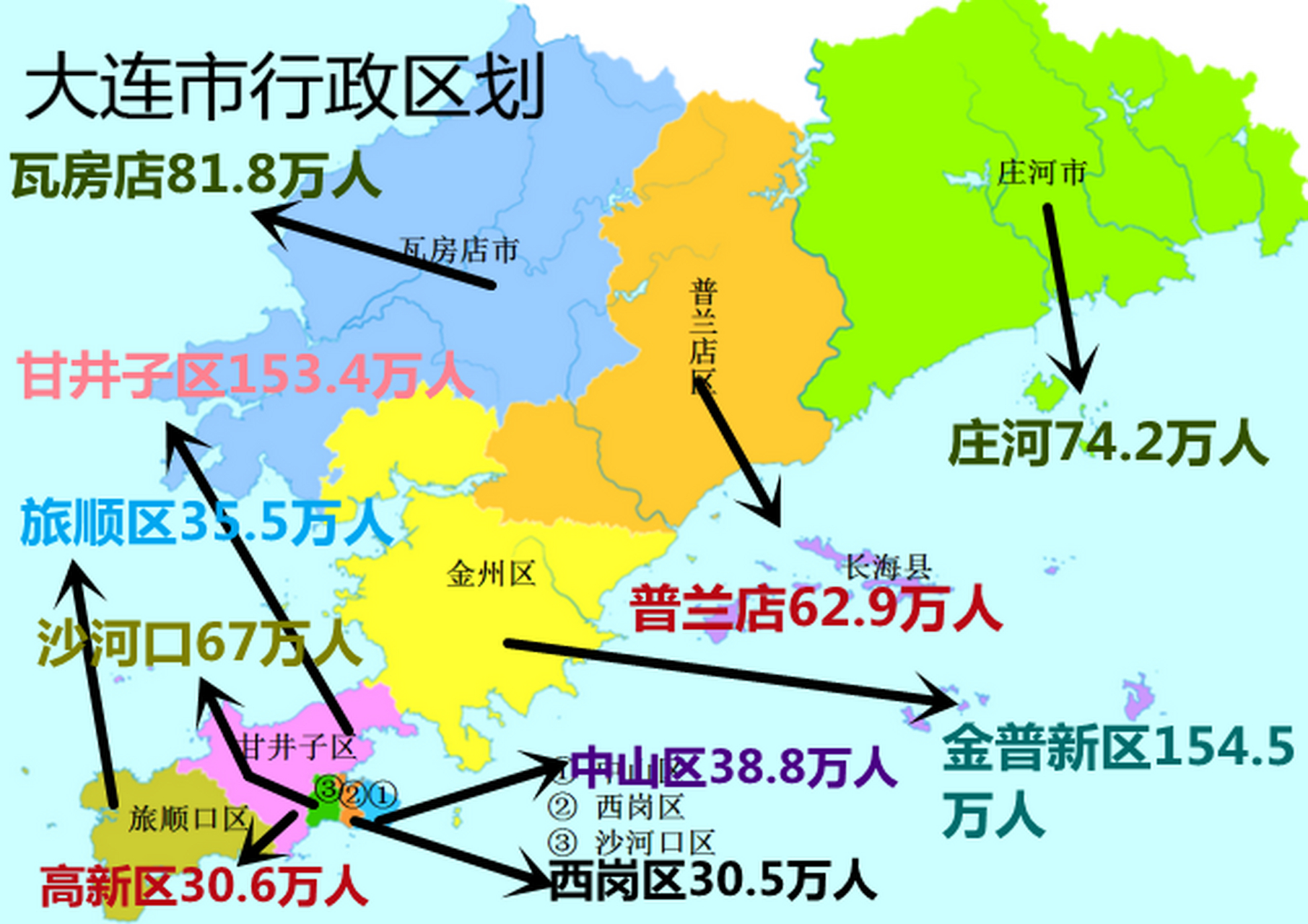 2020大连行政地图图片