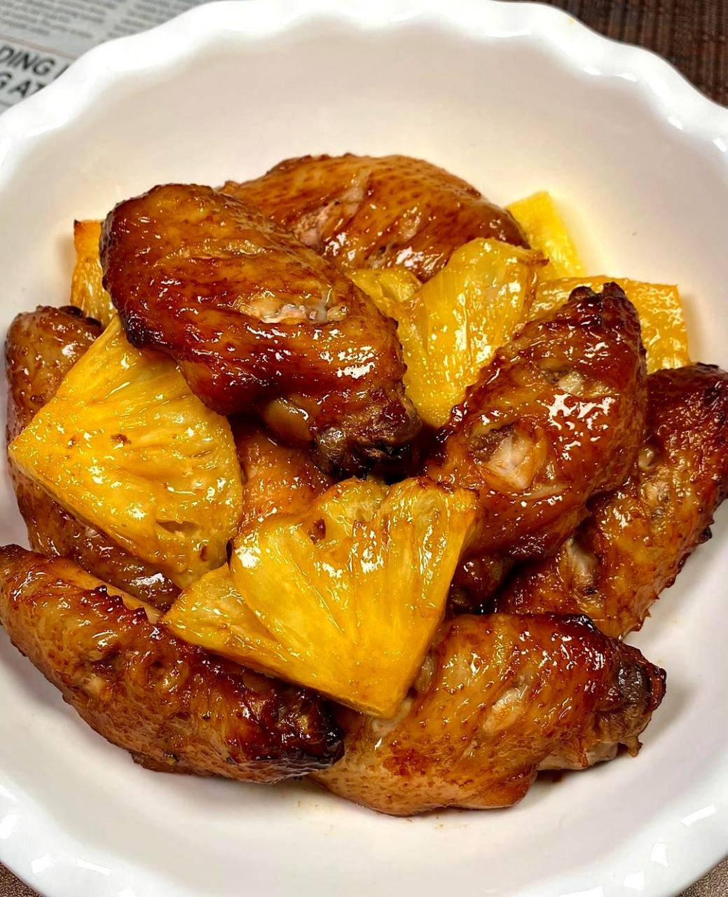 这道菠萝烤鸡翅真的太好吃了,终于尝到了网友给的配方的美味!