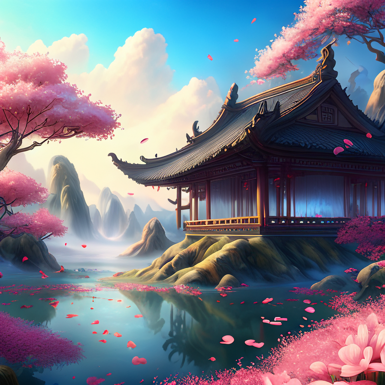 百度ai绘图黑科技#壁纸,微视图,古风绘画,中国风,描绘古诗词,古典美.