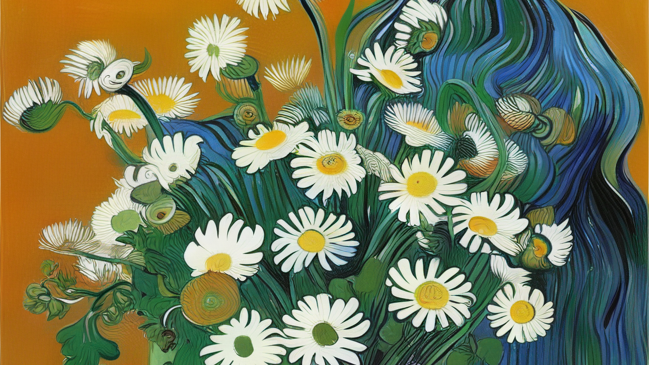 雏菊,梵高风格.#ai绘画# #文心一言