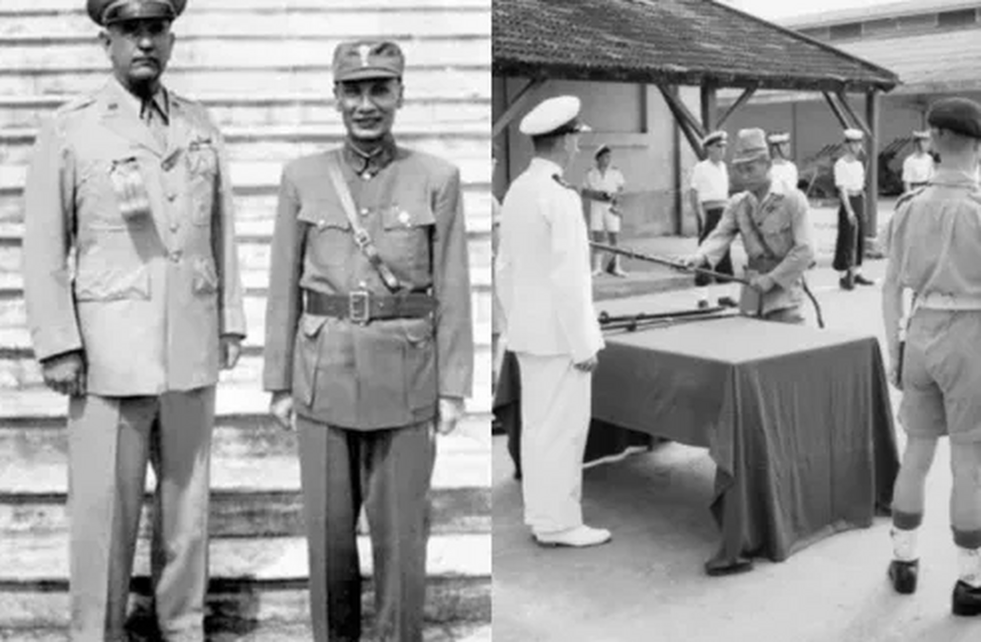 1945年9月28日,在越南河内的受降仪式上,除了盟军战胜国的代表外,还有