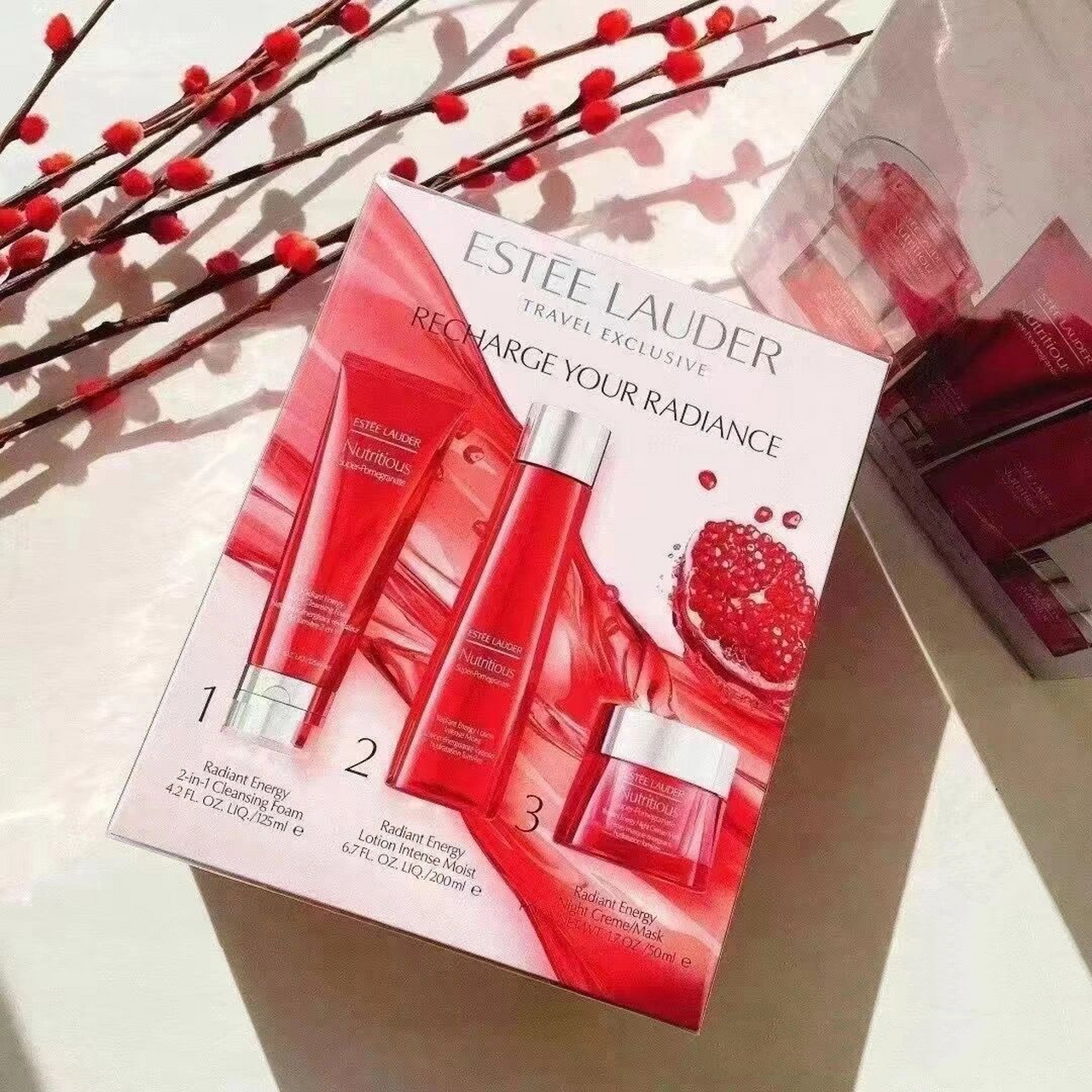 雅诗兰黛红石榴三件套