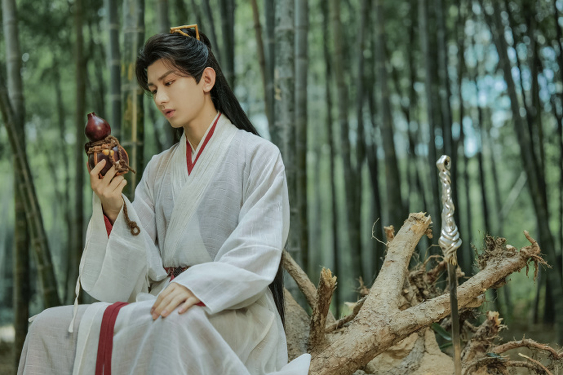 『莲花放大镜』竹林剑影相辉映,手执酒壶抒胸臆, 李莲花成毅剧照送达