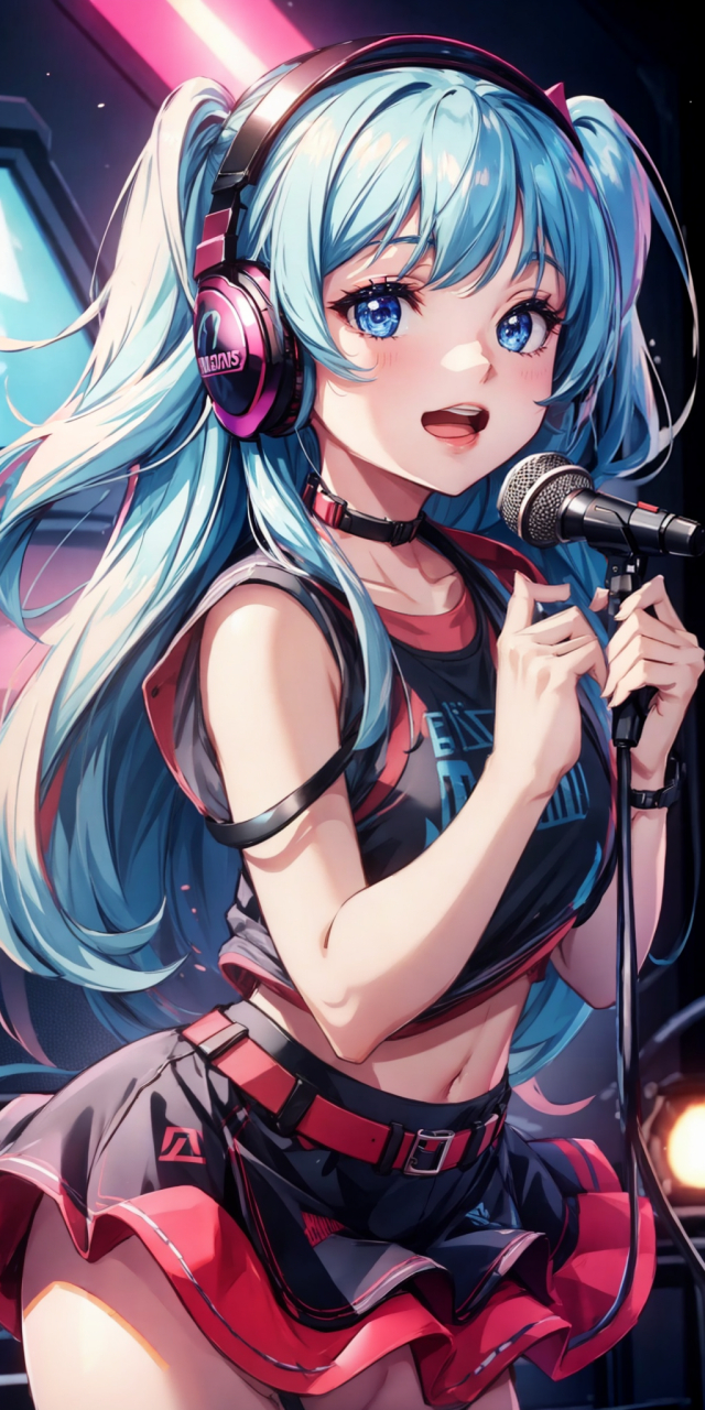 爱唱歌的小姐姐 小编用ai画的 #ai绘画美女