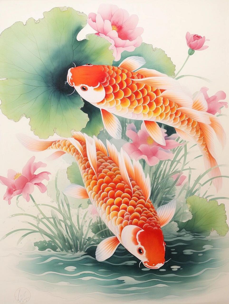 鲤鱼跃龙门  鲤鱼在中国文化中有着丰富的寓意.