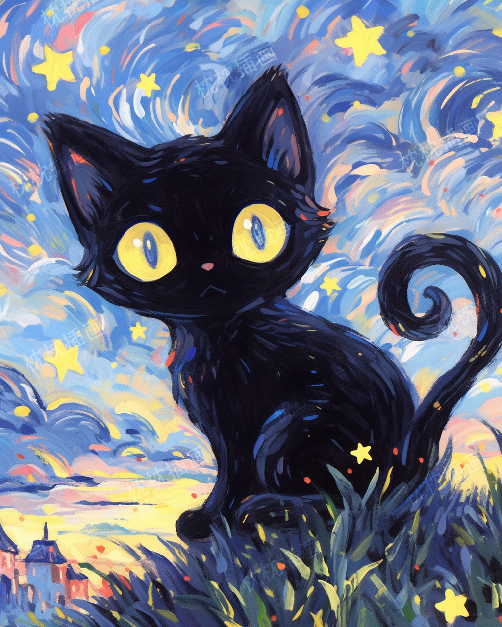 梵高星空和黑猫熊猫,给你不一样的艺术体验  在艺术领域,梵高的《星空