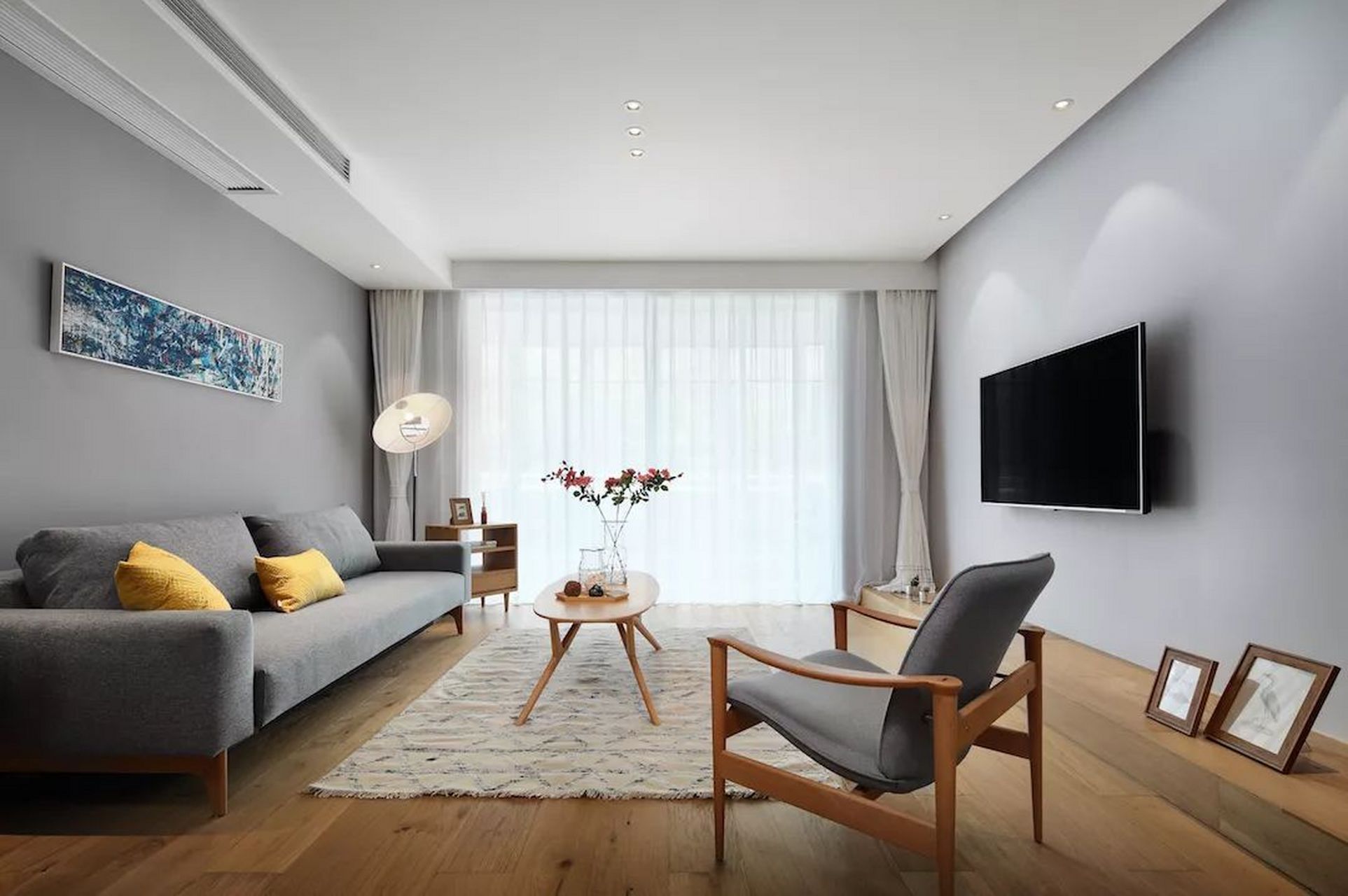 100平原木北欧风格,这才是有品味的装修,客餐厅漂亮大气,厨房简洁最