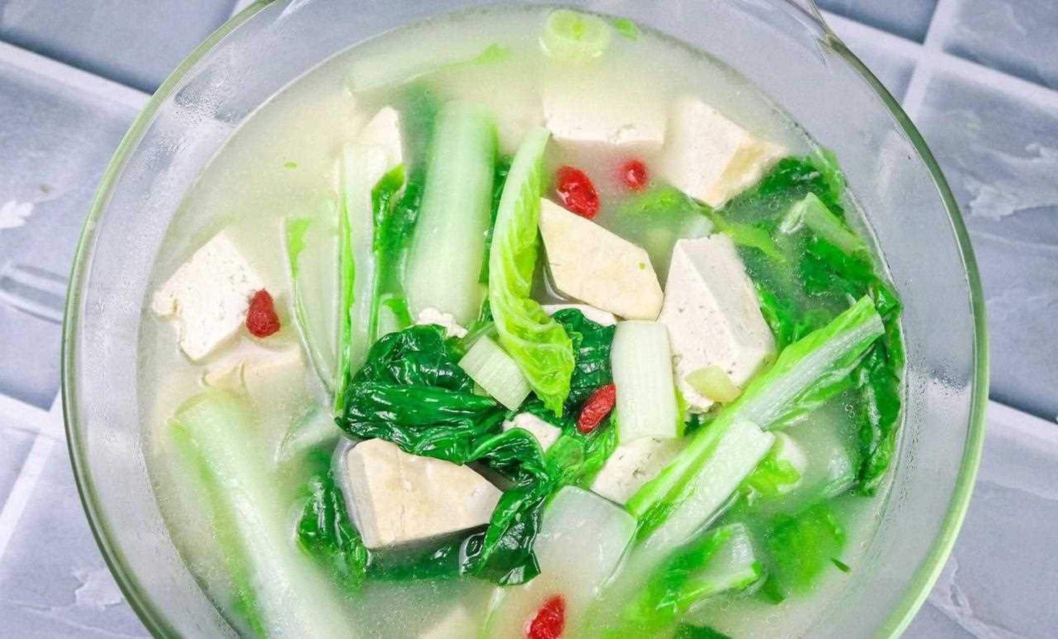 小白菜炖豆腐家常图片