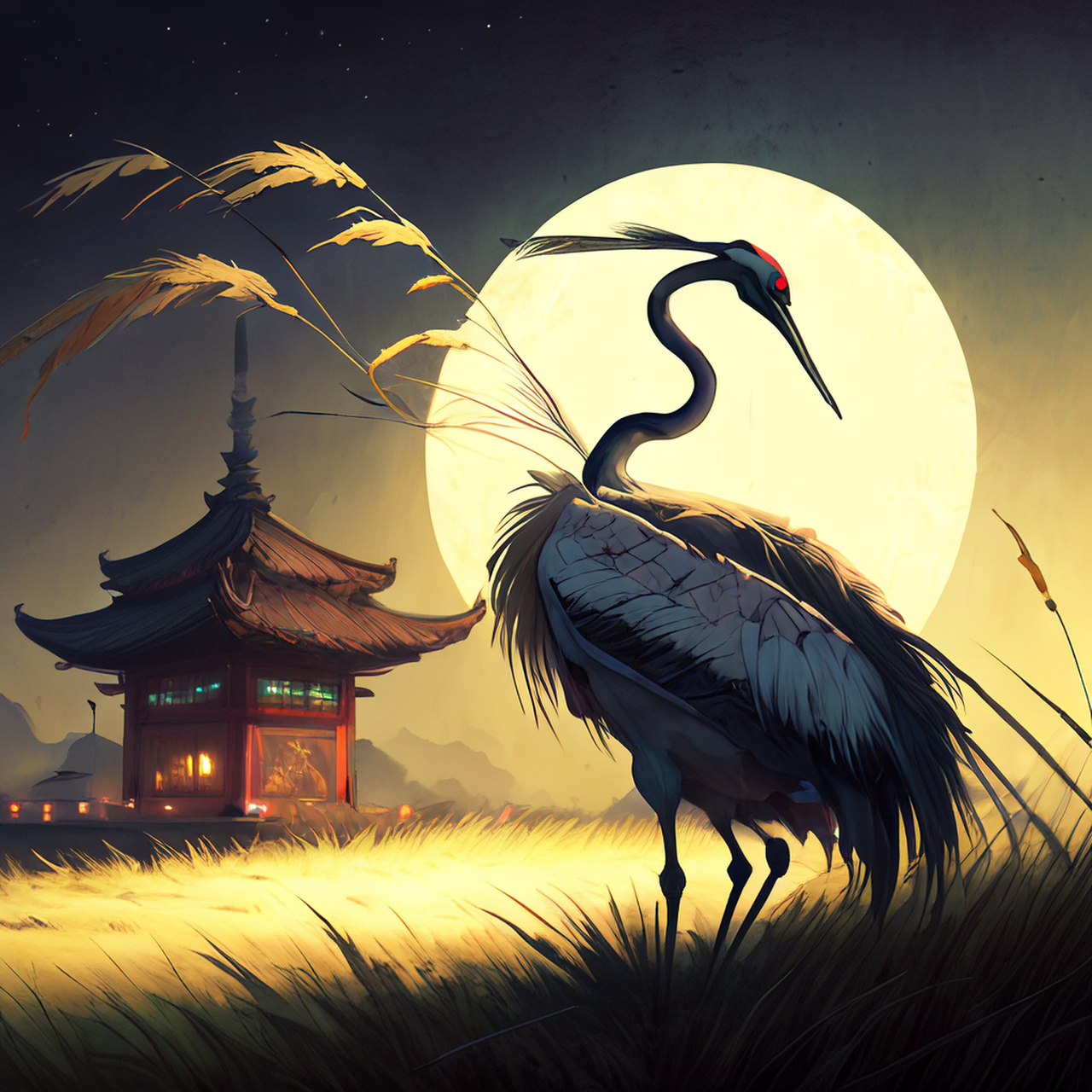 草诏銮坡夜,横经鹤禁朝.宁谧,明净,意境#百度ai绘图黑科技#