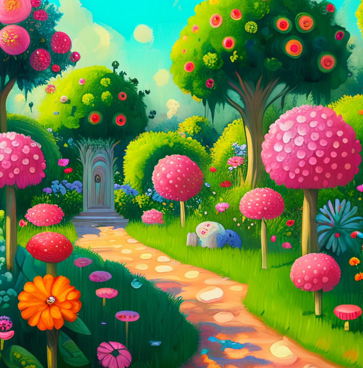 这一定是走进了童话世界,这里的花园好美啊!