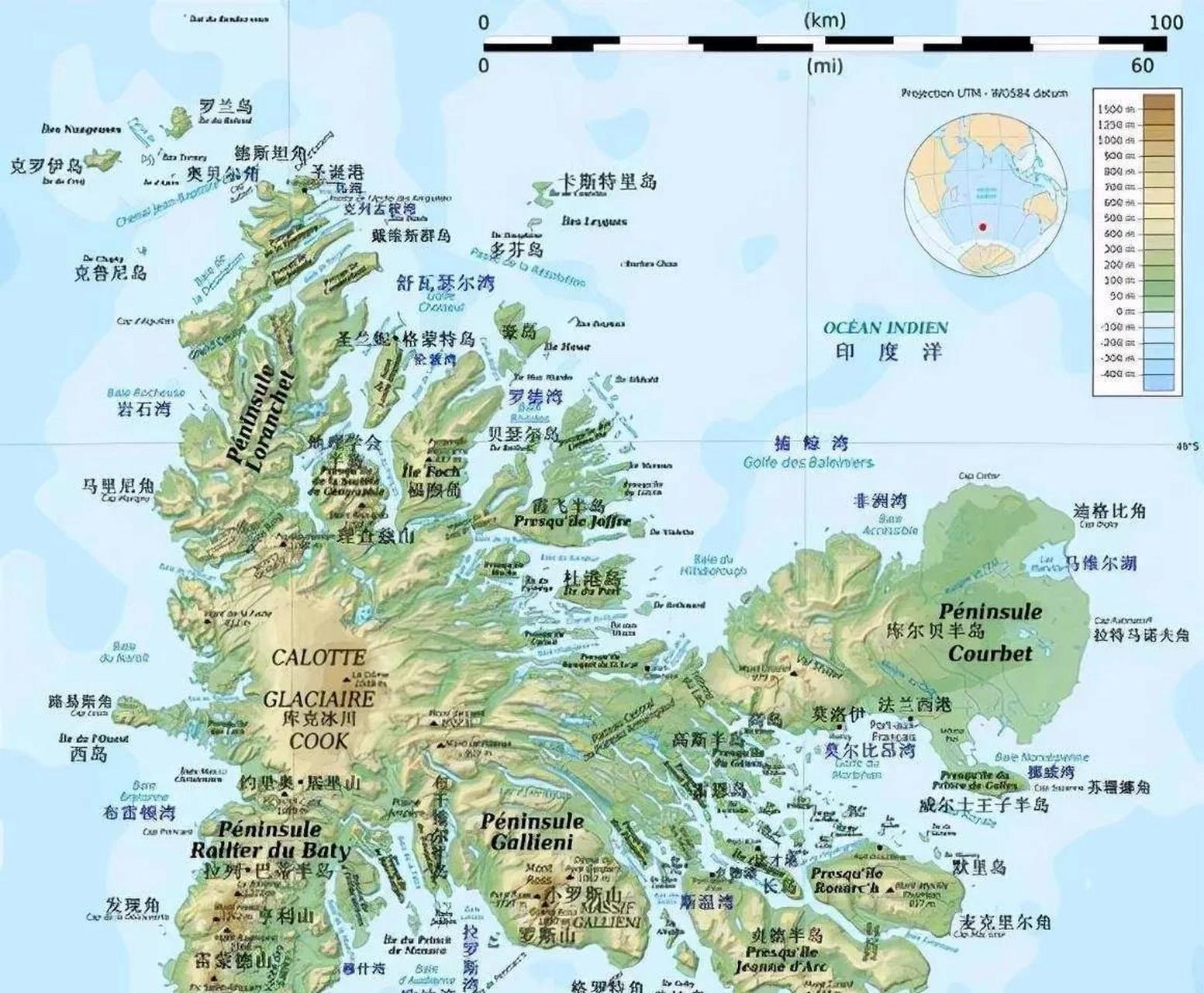 凯尔盖朗群岛地图图片