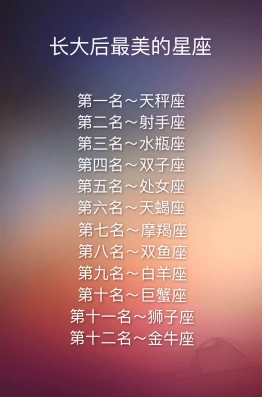 长大后最美的星座? 十二星座谁最容易进豪门?