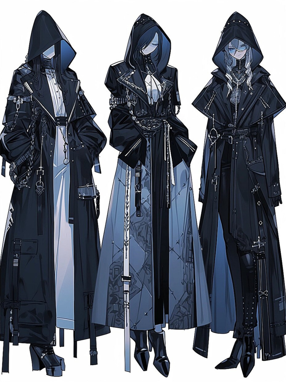 在这个系列中,我们展示了不同类型的神明职服,包括宽松型和紧身型等不