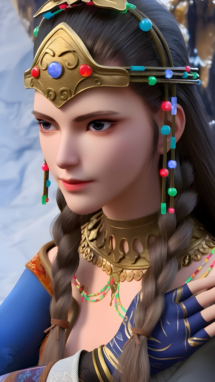 国漫壁纸|新晋国漫女神"慕容燕"高清ai精修手机壁纸:动画《真阳武神》