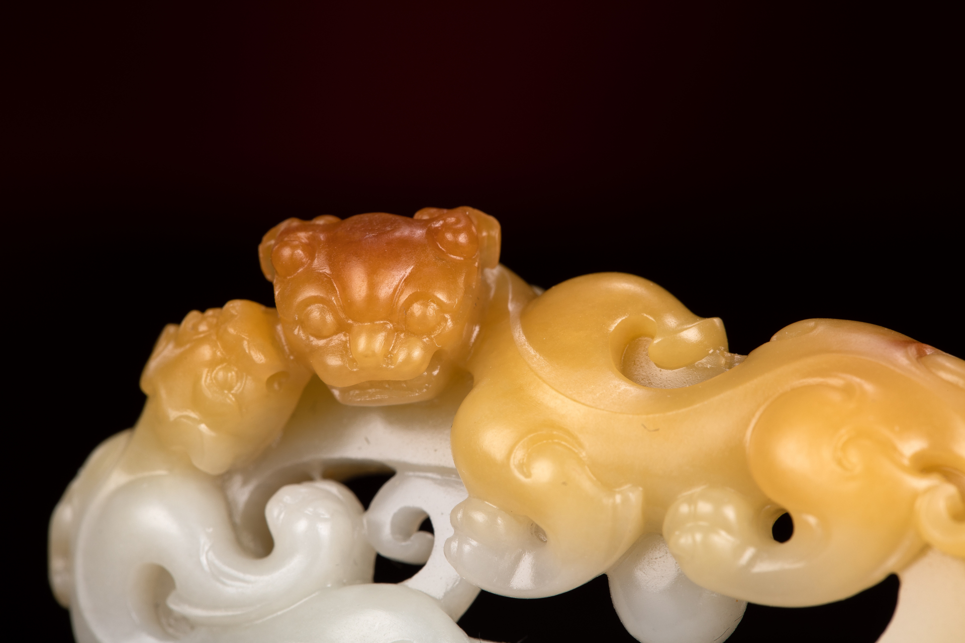 【精品级仿古玉雕】新疆和田玉籽料 黄沁螭龙玉牌 挂件 苏工黄沁镂空