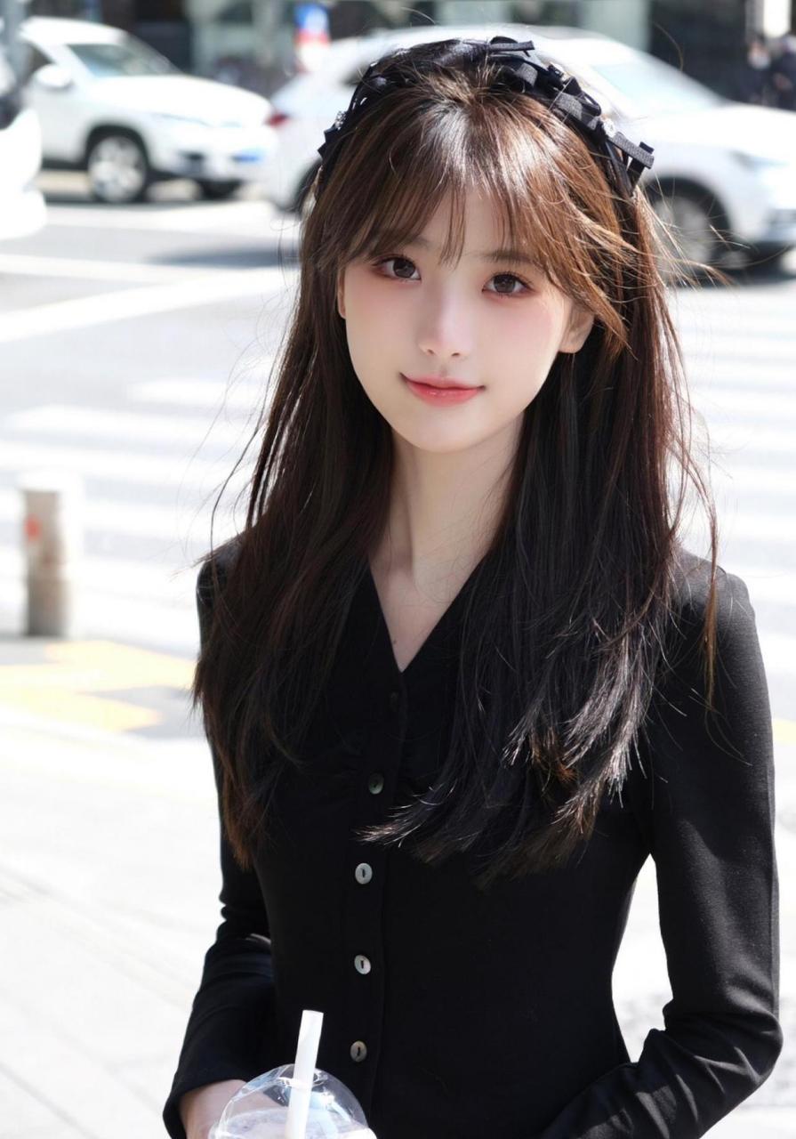 街头高颜值小姐姐,好清纯的刘海呀!