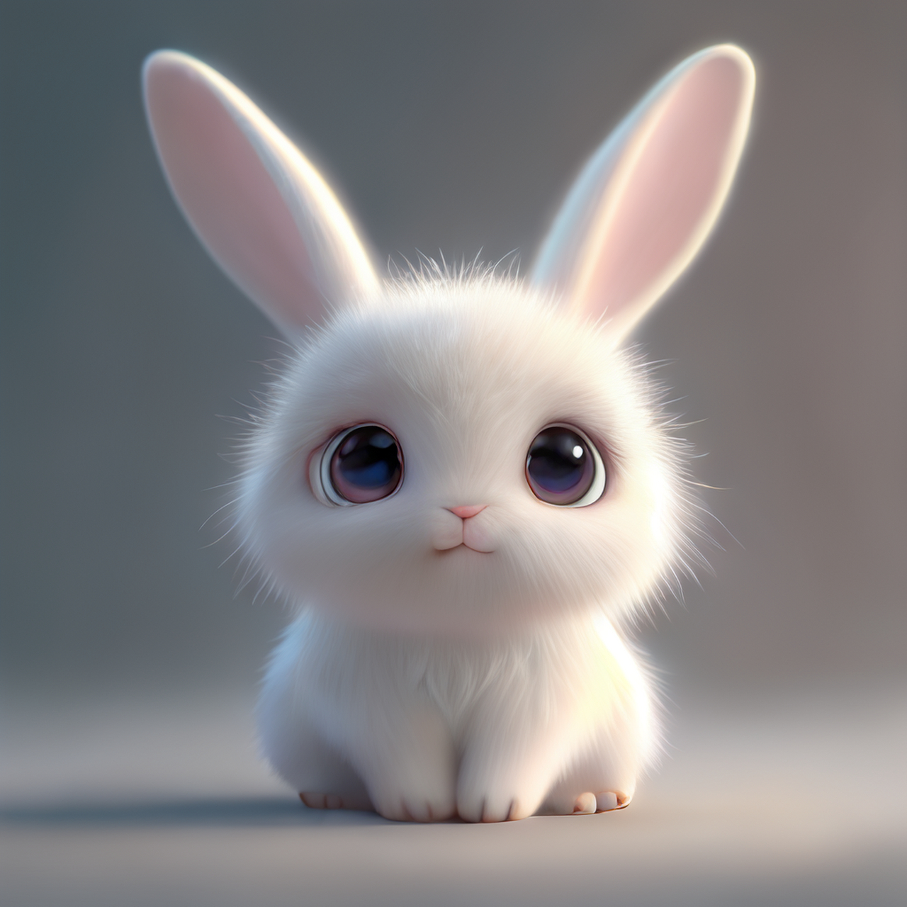 百度ai绘图黑科技#皮克斯渲染设计是一只可爱的小白兔,长着一对透明