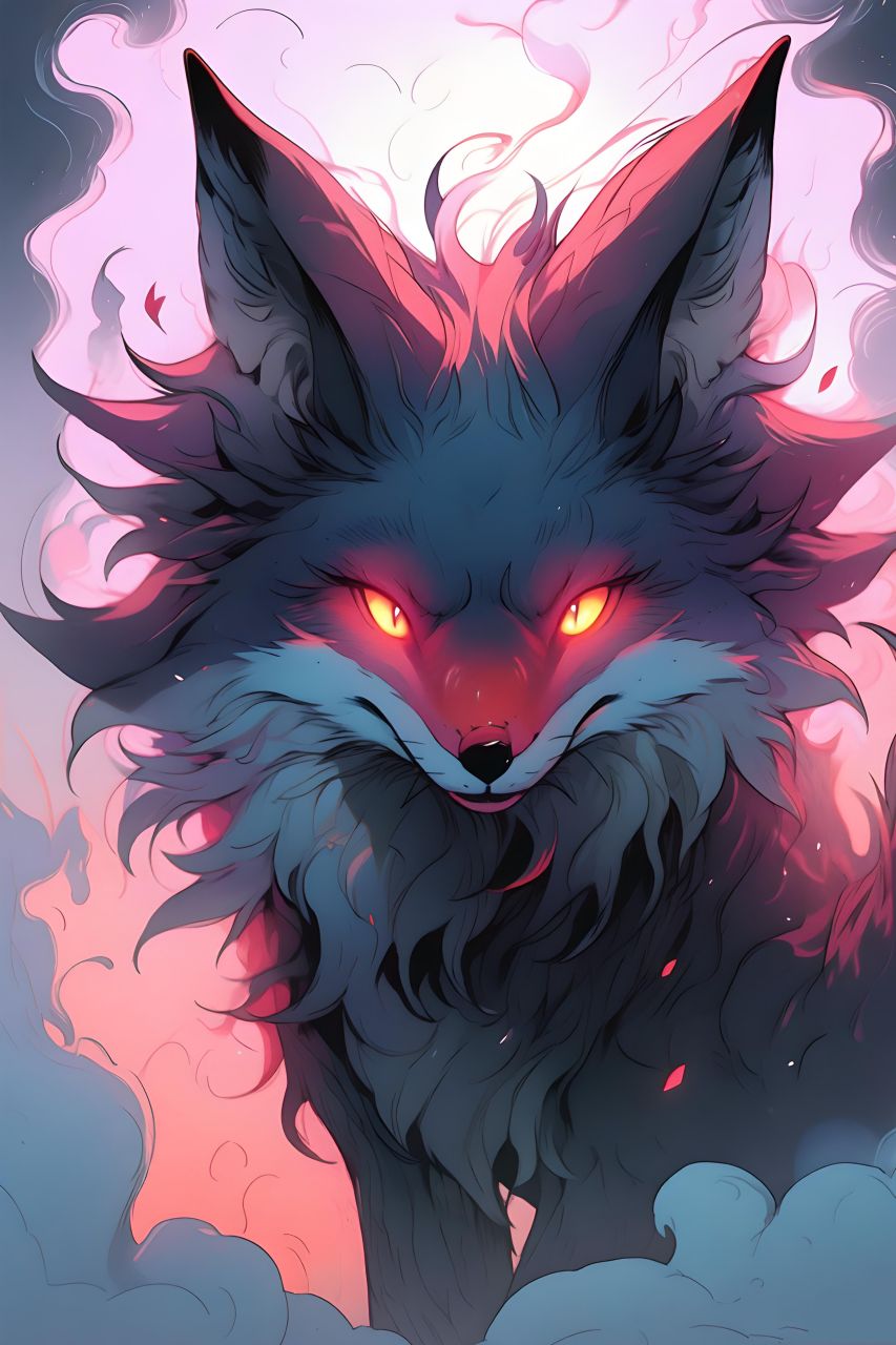 黑色狐狸,#二次元##黑狐精##幻想##图片##动漫头像和壁纸