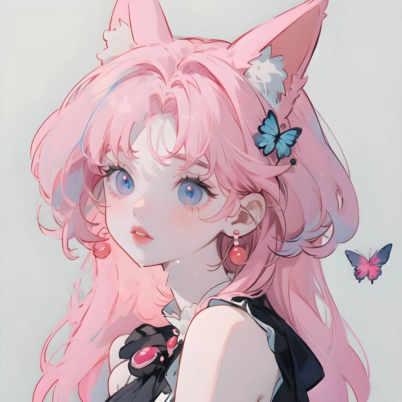 浅粉色小狐狸拟人	浅粉色小狐狸拟人